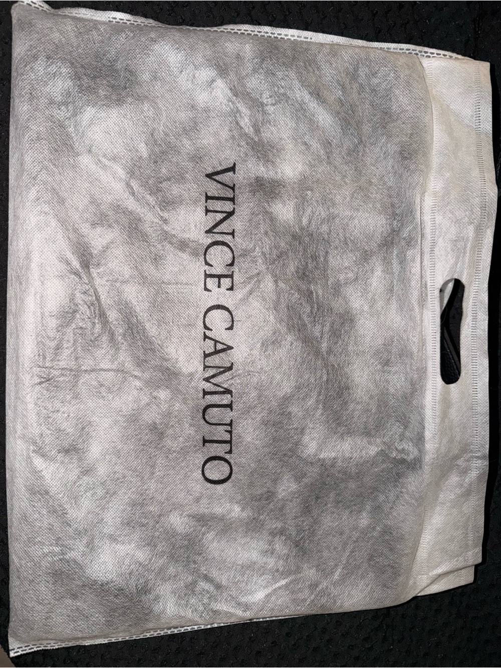 Vince Camuto White and Black Branded Tote Bag